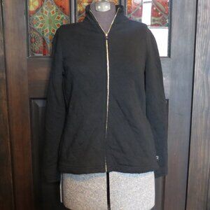 Liz Claiborne New York Black Tufted Textured Sweater Jacket Small/ Petite